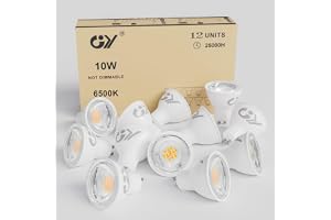 GY GU10 LED-Glödlampor, 10W 1100LM, 6500K Neutral Vit, Motsvarar 100 W, 120° Strålvinkel, Frostad, Icke-Dimbar,Hög Ljusstyrka