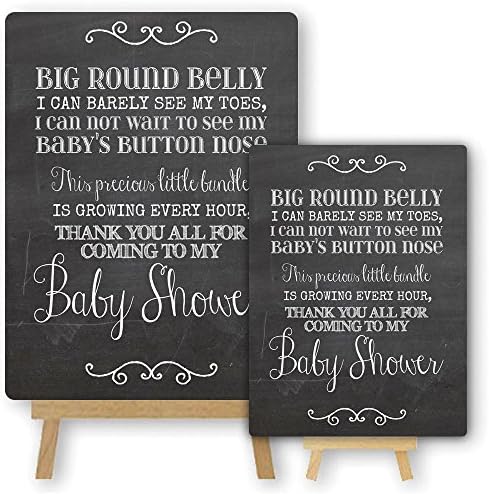 The Lilac Hippo Vintage Chalkboard Style Metal Baby Shower Sign With Easel (A4)