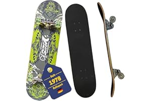 ‎BEST SPORTING Best Sporting Skateboard I Skate-Board mit ABEC 5 Kugellager I hochwertige Skateboards aus Holz & Aluminum I Skateboard Erwachsene I 78,5 x 20,4 cm Skateboard Deck