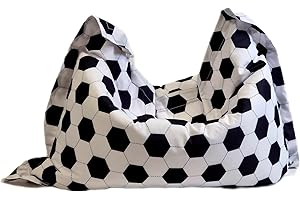 MaxiBean Large Bean Bag Chair for Kids and Children - Gaming BeanBag Cushion with Filling Beans Included, Perfect for Living Room, Bedroom, Garden Room, and Outdoor Use Weather Resistant - Football