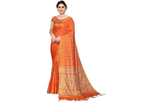 SIRIL Damen Jacquard Quaste Baumwolle Seide Sari mit ungenähtem Blusenteil