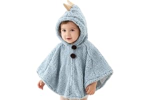 ITODA Mignon Cape à Capuche Bébé Garçon Filles Sweat À Capuche Laine Doux Poncho Cape Tout-Petits Manteau à Capuchon Coupe-Vent Hiver Automne Vêtements d'extérieur Chaude Châle pour Enfants 0-3ans