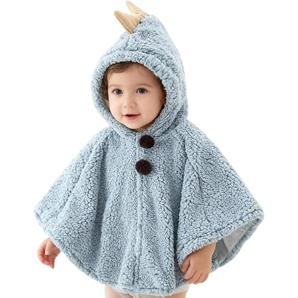 Cape Bebe Garcon Fille Hooyi Manteau Unisexe Pour Bébé Garçon Et Fille - Double Face - En Polaire Enfant Fille
