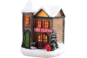 LICHENGTAI Pueblos Navideños con Luz, Juego de Casa de Pueblo de Navidad Decoracion de Luces LED Adorno de Mesa de Escena de Pueblo de Navidad, Escena de Navidad Casas de Pueblo