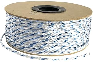 ‎BK SHOP BK Shop Polypropylene Rope 4 mm x 100 m - Braided Cord PP White - Waterproof Rope with Core - UV-Resistant Pull Rope - Polypropylene Cord for Construction, Traffic, Sailing and Water Sports