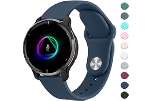 Mugust Armband für Garmin Venu/Venu 2 Plus/Venu Sq/Venu Sq 2 Music für Damen Herren, 20mm Silikon Armbänder Classic Sport Ersatz Uhrenarmband für Garmin Venu Sq 2 Armband, Dunkelblau