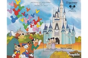 Prophila Collection Sierra Leone della Sierra Leone Block 72 (Completa Edizione) MNH ** MNH 1987 60 Anni Mickey Maus (Francobolli per i Collezionisti) Fumetto