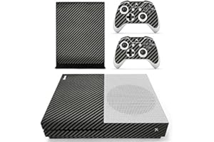 Morbuy Xbox One S Skin Vinyl Decal Full Body Cover Sticker For Microsoft Xbox One S Console and 2 Controller Skins (Black Carbon Fiber)