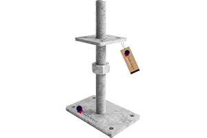 GeZu Impex Supporto Regolabile per Palo 100 x 100 mm Rivestito in Fiocco di Zinco Set da 8 Supporto per Recinzione con Regolazione dell'Altezza Supporto per Palo Avvitabile Regolabile