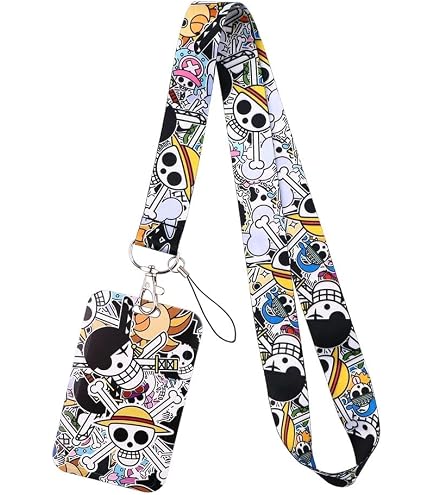 Porte-cartes Style Manga Pirate En Cuir PU - Avec Cordon Amovible Pour Badges, Cartes D'identité, Clés Ou Cartes De Transport - 5