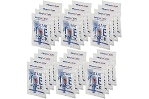 PHYSIQUE Instant Ice Packs (20cm x 14cm) - Pack of 24, Fast Acting Cold Therapy Compression Pack for Injuries, First Aid, Sports Injuries - Disposable Ice Packs, Instant Pain Relief