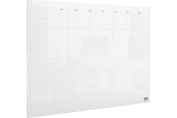 Nobo - Mini Tableau Agenda Semainier Transparent Effaçable en Acrylique, Format A3, Facile à Effacer, 210 x 297 mm, Feutre Marqueur et Fixations Murales Inclus, 1915615
