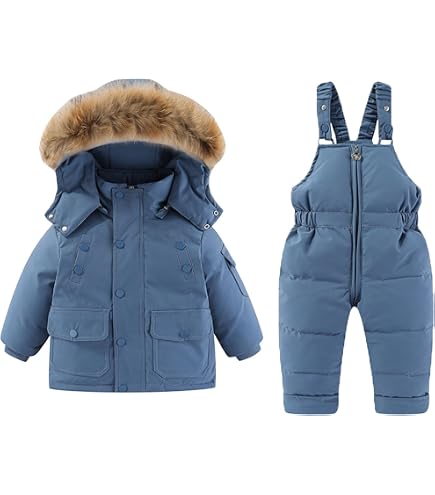 Combinaison De Ski Enfant 2 Pièces - Doudoune + Salopette - Imperméable, Coupe-vent - Taille 1 à 6 Ans - Pour Garçon/fille - Hiver