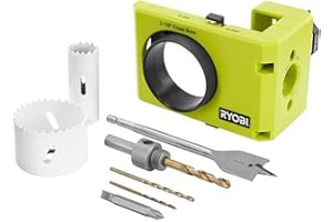 Ryobi A99DLK4 Kit d'installation de serrures de portes en bois et en métal pour l'installation de pênes dormants et de serrures