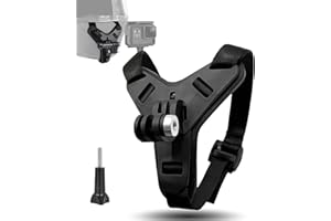 KXVXXV Soporte para Casco de Motocicleta Chin Mount Negro con 1 Tornillo para GoPro Hero 13/12/11/10/9/8/7/6/5, para Osmo Action, para Session, para SJCAM