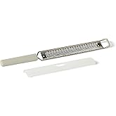 Amazon Basics Grater, Soft Grip Handle, Dishwasher Safe, Linen Gray