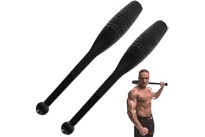 SWEETBIUTI Indian Clubs 2LB Exercise Club Heavy Duty Plastic Macebell Reusable Weighted Workout Bar for Strength Training Rehabilitation Improves Grip Full Body Workout, 16.1x1.6