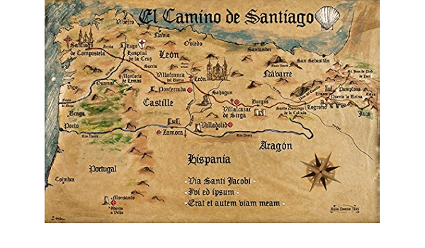 1art1 Jakobsweg El Camino De Santiago Anno 1445 Jon Mellenthin Selbstklebende Fototapete Poster Tapete 180 X 120 Cm Amazon De Kuche Haushalt