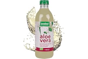 Purasana® Gel d'Aloe Vera Bio à Boire - Pur Aloe Vera Non Pasteurisé, Processus à Froid - Favorise Digestion, Endurance, Peau & Système Immunitaire - Sans Conservateurs, Vegan - 1 Litre