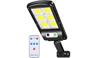 SQUADO Lampioni solari a LED da esterno con sensore di movimento, 120/128/160 COB, impermeabili, per giardino, patio, percorso, cortile (160 COB, 1 pezzo)