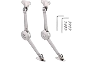 ZUMLLOMA 2 Piezas Bisagra Cierre Suave de Soporte de Tapa, Cocina Puerta de Gabinete Bisagras para Muebles,Se Puede Ajustar el Angulo Fijo Máximas de 75 °, 90 ° y 180 °,Caja,Alacena (40 LB)