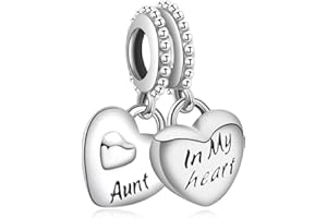 Annmors Charm Forever Family Love Bead Charm Donna argento Ciondolo a forma di, in argento Sterling 925, compatibile con braccialetti e collane europei