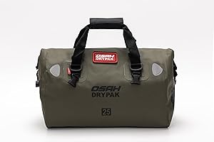 Greanthour Bolsa Seca Impermeable para Motocicleta,Cola de Equipaje Bolsa，Gran Espacio de Almacenamiento，los Hombros Adecuada para Ciclismo, Camping, Deportes Acuáticos(Verde, 25L)