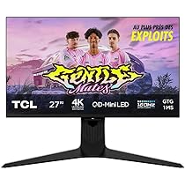 TCL 27R83U 4K UHD QD Mini-LED Gaming Monitor, 27