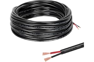 Suprbee Cable eléctrico de 10 metros 18AWG 2x0,75mm², Cable eléctrico de cobre puro de 2 conductores, Flexible y suave Baja impedancia Alta resistencia a la temperatura Cable de extensión