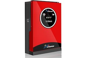 ETREPOW 3500W Inversor Híbrido 24V DC a 230V AC Onda Pura con 100A MPPT Controlador de Carga Solar, Entrada Máxima PV 450V, Adaptable a Baterías de Plomoácido o Litio