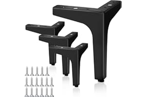 Herbst 4 Pcs Piedini per Mobili Neri 15 cm Gambe per Mobili Triangolari Metallo, Fai-da-te per Gambe Tavolo Gambe Tavolino Credenze, Armadi, Divani, Ottomane(Nero 4 pezzi-15 cm)