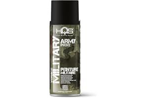 HQS HIGH QUALITY SPRAY HQS - Bote de pintura mate en aerosol, 400 ml, Army camuflaje militar (negro mate)