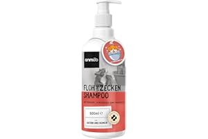 animigo Flohshampoo Hund & Katzen 500ml - Flohmittel mit Teebaumöl - Gegen Zecken, Flöhe & Juckreiz - Alternative zu Flohspray, Zeckenhalsband, Flohkamm - Mit Kokosöl, Mandelöl - Natürliche Zutaten