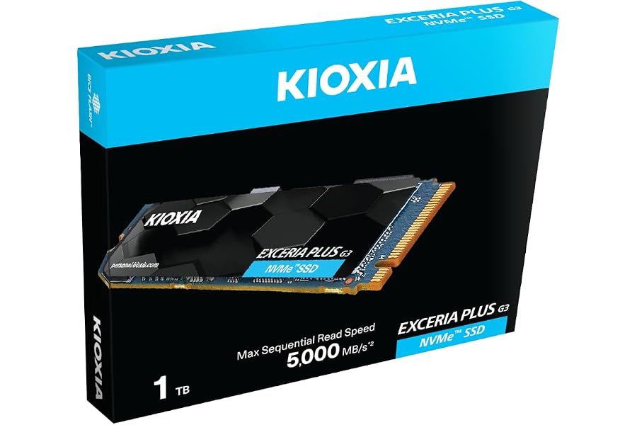 Amazon listing image: KIOXIA Former Toshiba Memory EXCERIA Plus G3 NVMe™ Internal SSD 1TB NVMe M.2 Type 2280 PCIe…
