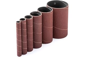 POWERTEC 11204 4.5" Sanding Sleeves for Spindle Sander | 80 Grit | Aluminum Oxide Sandpaper Sanding Sleeves 4-1/2” Long in 6 Diameters 1/2”, 3/4”, 1”, 1-1/2”, 2” and 3” – 6 Pk