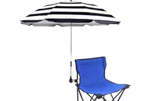 STARRY CITY Parasol pour chaise avec pince réglable, surface de 115 cm, avec clip de fixation pour chaises de terrasse, chaises de plage, chaise longue, fauteuil roulant, chariot de golf (rayures)