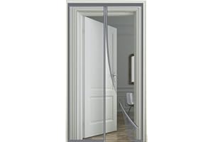 ZZUU Zanzariera Magnetica per Porta，135x230cm (53.14x90.55in) Magnetico Chiusura Automatica Tendina Anti Zanzare ，per Porte Finestre Balcone Soggiorno Mantiene Stanza Traspirante Senza Zanzare-Grigio