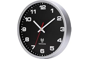 VINILITE Zegar ścienny sterowany radiowo Automatyczna synchronizacja czasu Nowoczesny zegar ścienny do kuchni, biura, sypialni dekoracje ścienne