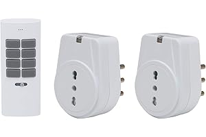 Electraline 48501 Presa Elettrica con Telecomando, Nero/Bianco, Taglia Unica