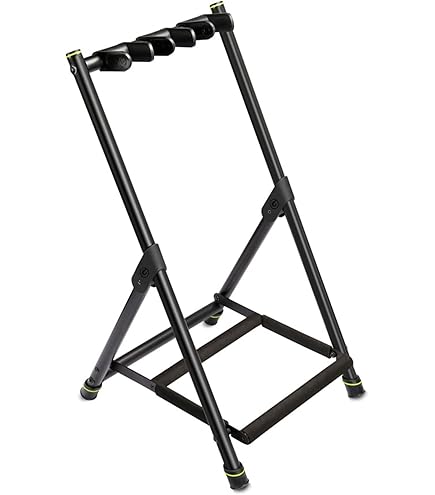 Rastrelliera Per Chitarre Pieghevole In Acciaio Da 5 Posti - Supporto Terra Per Chitarre Acustiche Ed Elettriche