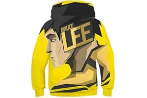 ACSEFIRE Sudadera de Kung Fu para niños Sudadera de Manga Larga con Estampado de Bruce Lee Pantalones de chándal de Divertidos para niños Pantalones para fanáticos de Bruce Lee
