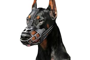 NALEINING Bozal para perro, antimordeduras y antiladridos, bozal profesional para perros grandes, medianos y pequeños (grande, negro)