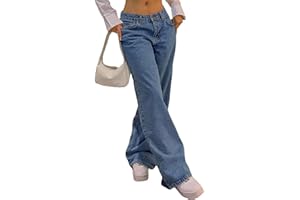 DSXH Gerade Bein Hosen Denim Hosen Vintage Lose Blau Gewaschen Mom Jeans Low Rise Jeans Frauen lose Jeans