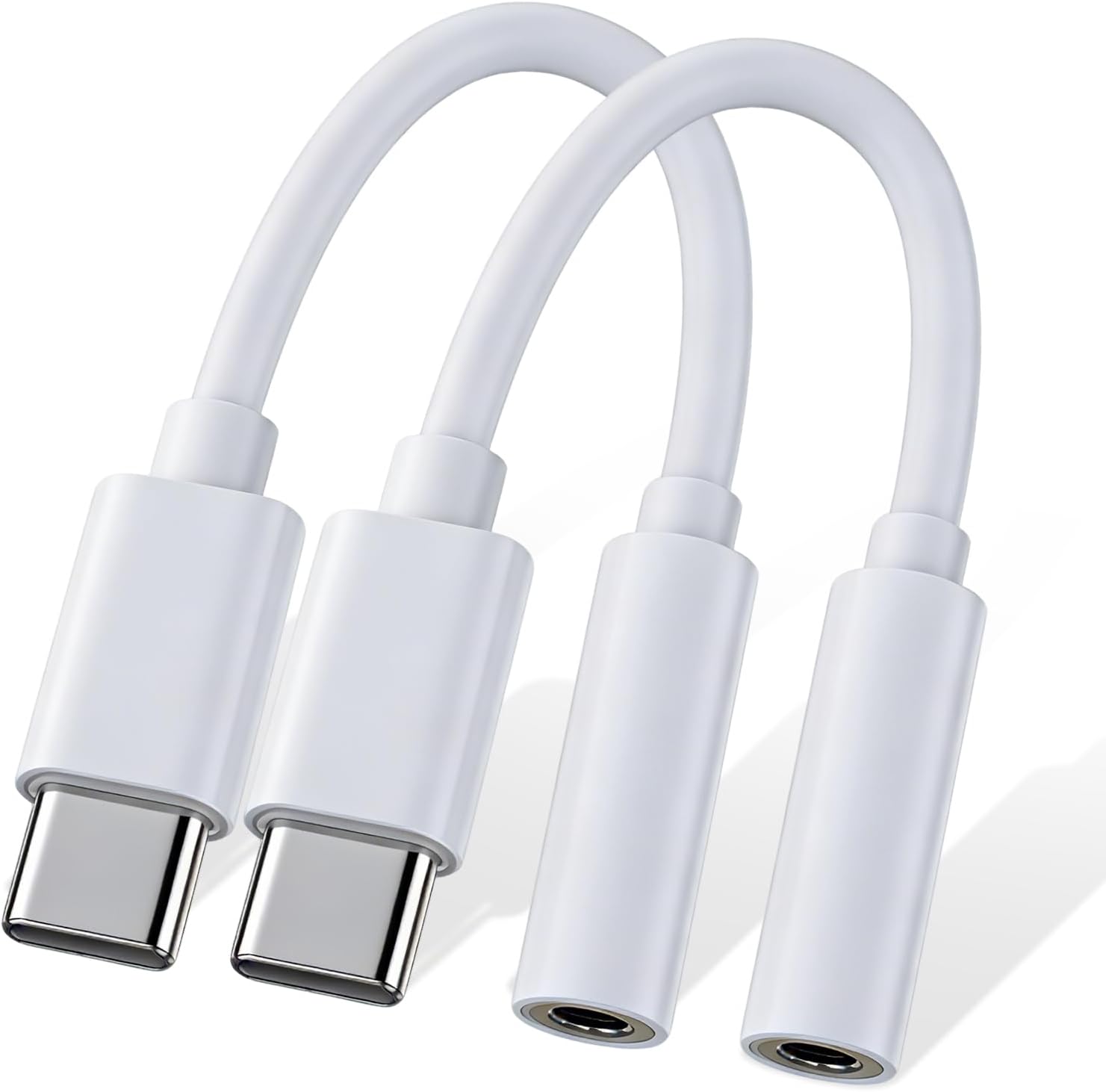 USB C to 3.5mm Jack, 2 Packs Type C to 3.5mm Headphone Aux Digital Audio Earphone Adaptor Compatible with iPhone 16/15 Pro/Pro Max,Samsung Galaxy S24/S23/S22/S21Ultra,and More Type C Devices