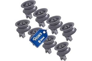 VIOKS Rolki do kosza do zmywarki 31 mm Ø zestaw 8 sztuk zamienników do Bosch 00611666 00165313 - rolki do zmywarek do naczyń do górnego kosza w Siemens, Bosch, Privileg, Constructa, Bauknecht