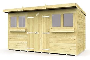 Total Sheds 12x6 Pent Summer Shed Double Doors Fast 2-5 Days Delivery Anywhere In The U.K