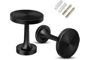 GUDUI Curtain Holdbacks, Curtain Tie Backs Hooks, Wall Mounted, Metal Hold Backs Medallion Round Holders Curtain Wall Hooks, 2 Pack, Black