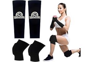 Byhsoep 4 sztuki ochraniaczy do siatkówki, zawiera 1 parę ochraniaczy na ramiona do siatkówki i 1 parę ochraniaczy na kolana do siatkówki, wyściełane pianką, wsparcie kolana, gąbka i ochrona kolan