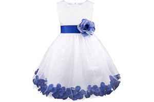 Freebily Vestito da Principessa Bambina Abiti da Damigella Ragazza Abito da Sera Lungo Vestito da Cerimonia Elegante Senza Maniche Gonna Lunga Tulle Festa di Compleanno