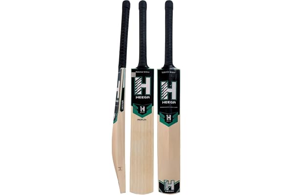 Heega Proflax Kashmir Willow Cricket Bat Grade Wooden Bat for Leather & Tennis Ball Strong Grip Handle, Powerful Stroke & Durable Design Excellent Control & Shot Power (Harrow)(32.75 in)
